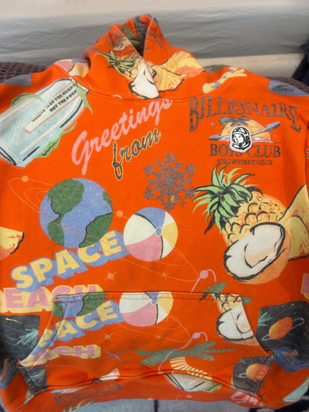 Billionaire Boys Club Orange Tropical Space Graphic Hoodie